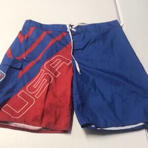 Men's 38 USA FLAG Board Shorts Red White Blue